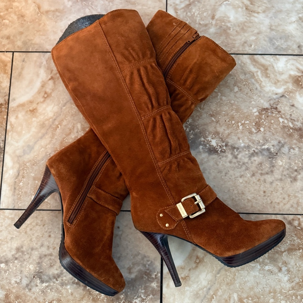 MICHAEL Michael Kors Tan Suede Heeled Boots